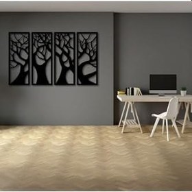 Resim Tasarım Minimalist Ağaç Panel Seti Siyah 50 x 70 