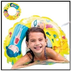 Resim Uyguna-yakala 61cm Sarı Şeffaf Desenli Çocuk Yüzme Simidi-itl.041 Çok Renkli 