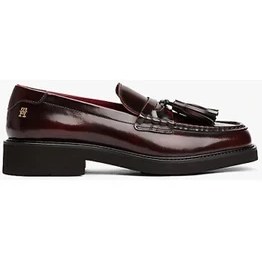 Resim Tommy Hilfiger Kadın Püsküllü Köşeli Burun Deri Kırmızı Loafer FW0FW08749XJS 