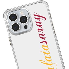 Resim Galatasaray El Yazı Sarı Kırmızı Şeffaf Telefon Kılıfı - iPhone 14 Pro Max 