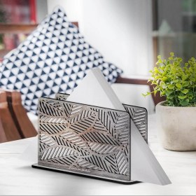 Resim BK Kişiye Özel Yaprak Tasarımlı Ahşap Peçetelik - 7 