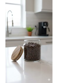 Resim 500 Ml Akasya Kapak Kavanoz Şeffaf 