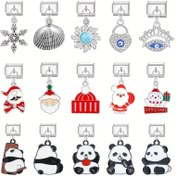 Resim 1 adet Şeytan Gözü Panda Noel Kalp Elementi Eğlenceli Tasarım Ücretsiz Değiştirilebilir İtalyan Bileklik Kolye Şekerlik Modülü Tek Kurulumu Yok 