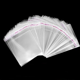 Resim 100 adet 10.16x12.7 cm küçük şeffaf yeniden kullanılabilir mühürlenebilir torbalar, polipropilen çantalar, ambalaj çantaları, kendinden yapışkanlı OPP polietilen torbalar, çeşitli boyutlarda 