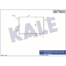 Resim KALE Klima Kondenseri Mercedes Benz A150-a160-a170-a180-a200-b150-b160-b170 Ngt-b180 Al-al 618×408×16klr- 