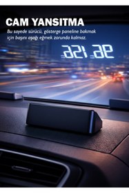 Resim TEKNOKUTUM Hud ekran araba projektör hız göstergesi kadran yanında Numaratör hediyeli 