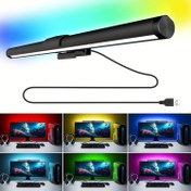 Resim 1 adet RGB LED Monitör Işık Çubuğu Dokunmatik Kontrollü, USB ile Güçlendirilmiş Ayarlanabilir Parlaklık, Çok Renkli ve Beyaz Modlar, Ev Ofisi için Yer Tasarruflu Tasarım, Oyun ve Okuma için Bilgisayar Monitörü Aydınlatması | Modern Aydınlatma Çözümü | Dokunmatik Kontrollü Işık, Noel İçin En İyisi 