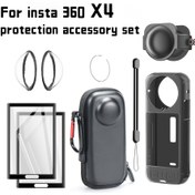 Resim Insta360X4 En İyi Koruma Kiti: Darbeye Dayanıklı Silikon Kılıf, Temperli Cam Ekran Koruyucu ve Taşıma Çantası - Aksiyon Kameranız için Dayanıklı, Düşmeye Karşı Aksesuarlar 