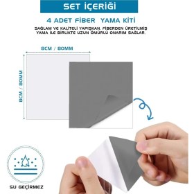 Resim Argeus 4'lü Yapışkanlı Fiber Çadır Tamir Yaması Gri 