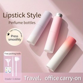 Resim 1 Set, Doldurulabilir Kozmetik Sprey Şişesi, Yüksek Kaliteli Taşınabilir Parfüm Şişesi, 8ml/0.27oz Parfüm Sprey, Uzun Çubuklu Sprey Başlığı, Huni, Damlatıcı, Sticker, Parfüm, Nemlendirme Sprey ve Sivrisinek Kovucu için Uygun, Seyahat, İş Seyahati Ofisi için Uygun, Dönen Taşınabilir Doldurulabilir Boş Şişe Dağıtıcısı 