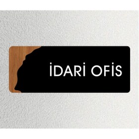 Resim zafrakreklam Ofis -Kapı İsimliği, Yönlendirme levhası 26X10Cm - İDARİ OFİS 