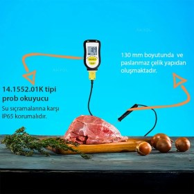 Resim Sevgift Tfa 14.1552.01 K Tipi Prob Okuyucu Termometre ve Prob 