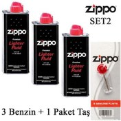 Resim Zippo 3 Benzin+1 Paket Taş Set 