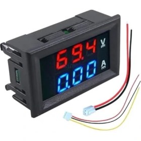 Resim Daisy Home Dijital Dual Voltmetre Ampermetre Volt Akım Ölçer Dc 0-100V 10A Kırmızı-Mavi, Voltmetre, Ampermetre 