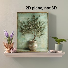 Resim 2D Düz, 1 Adet Ahşap Çerçeveli Kanvas Tablo, Antika Vazoda Vintage Zeytin Ağacı Resmi, İlham Verici Bahar Duvar Baskısı, Ev Dekorasyonu, Onun İçin En İyi Tatil Hediyesi 
