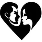 Resim Bir Kalpte İki Gönül Sticker 20 X 20 Cm 