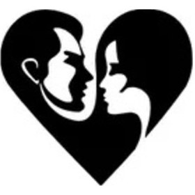 Resim Bir Kalpte İki Gönül Sticker 20 X 20 Cm 