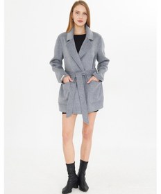 Resim Gamazzini Puntolu Kısa Kaban Gri 