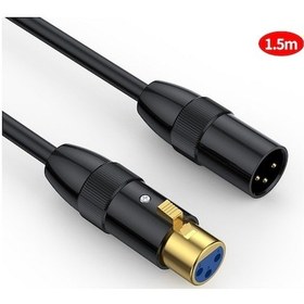 Resim Rogfer Junsunmay Xlr Erkek - Dişi Mikrofon Kablosu 3 Pin Ses Kablosu Dengeli Korumalı Kablo, Uzunluk: 1.5m 