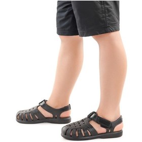 Resim Kiko Kids Fina Günlük Deniz Havuz Plaj Erkek Çocuk Sandalet Ayakkabı Siyah 