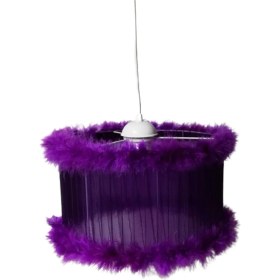 Resim Teknotrust Beyaz Kırmızı Pembe Siyah Kız Erkek Çocuk Odası Tüylü Avize Yatak Odası Avizesi Çap 30 cm 