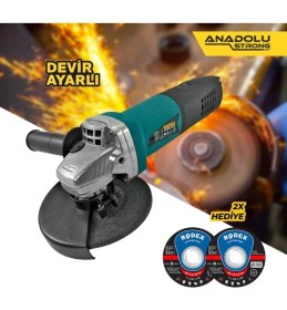 Resim ANS1006 Devir Ayarlı Spral Taşlama 1100 Watt 125 mm Disk Çapı 2 Adet Disk Hediye 