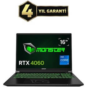 Resim Monster Tulpar T6 V3.1.8 i7-13700HX 64 GB 1 TB SSD 8 GB RTX4060 16" Dos Dizüstü Bilgisayar 