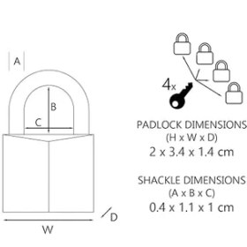 Resim Lock Küçük Asma Kilit Seti [anahtar] [4'lü Paket] [aile Paketi] [eşzamanlı Kilitleme] 120EURQNOP - Sırt Çantaları, Bavullar, Bilgisayar Çantaları ve Daha Fazlası Için Harika 