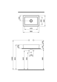 Resim Bocchi Vessel Çanak Lavabo 56 CM Parlak Siyah 1172-005-0125 