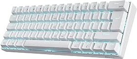 Resim RK ROYAL KLUDGE RK61-DE %60 Bluetooth/Kablolu / 2,4 GHz Kablosuz Mekanik Klavye, 61 Tuş, Hot-Swap Özellikli Mavi Şalter Oyun Klavyesi, Win/Mac/Android/iOS ile Uyumlu, Beyaz 