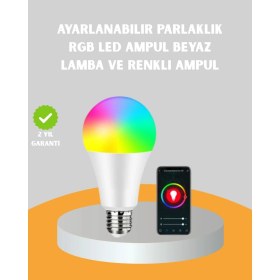 Resim MiraLive Kumanda Destekli Çok Renkli Akıllı LED Ampul 