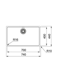 Resim Franke Maris Mrx 110-70 Ino x Mutfak Eviyesi 