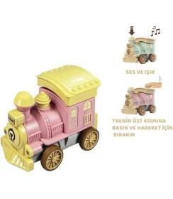 Resim Oyuncak Tren Işıklı Sesli Bas Gitsin 14CM - Pembe - 8068A 