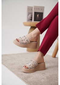 Resim D1580 Günlük Ortopedik Konforlu Terlik Bej 