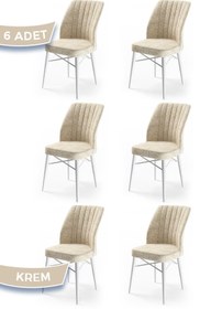 Resim Canisa Concept Flex Serisi 6 Adet Krem Renk /gürgen Ayaklı 1.sınıf Sandalye / Beyaz Gürgen Ayaklı 
