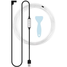 Resim H1u 1 M Araç İç Dekoratif Rgb Led Esnek Işık Şeridi Usb Kablosu Kontrol Soğuk Işık Şeridi 