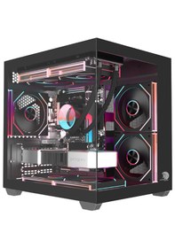 Resim Gameline Hıper V4 5x Rgb Fanlı Usb 3.0 Gaming Bilgisayar Kasası Siyah 