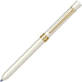 Resim yenibagshop Trio 93 Multifonksiyon Tükenmez Kalem, 0.5mm Uç, Silgili, İnci Beyazı 