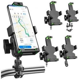 Resim Wondernest A04 Metal Motosiklet Telefon Navigasyon Braketi Dikiz Ayna Modeli - Dayanıklı Siyah 