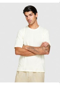 Resim Sisley Keten Karışımlı Normal Kesim Bisiklet Yaka T-shirt Erkek 2v3 T-shirt - 324p3ıycs103t 2v3 