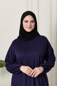 Resim Ferace Kadın Iki Iplik Penye Uzun Tesettür Tunik Büyük Beden 