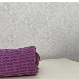 Resim Premium %100 Pamuk Çift Kişilik Yazlık Pike, Yatak Örtüsü,terletmez Kumaş Mor Renk 240x200cm Mor 