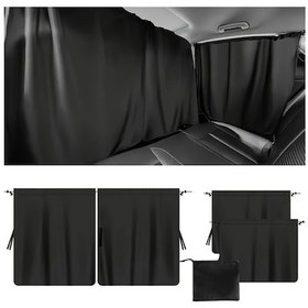Resim Xuweiwei Black Curtains And Drapes 5 Parça Araç Perdesi Seti Polyester Malzeme Sedan Ve Suvlar İçin 