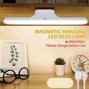Resim Üç renkli ayarlanabilir manyetik emişli LED ışık, okuma lambası, aydınlatma açısı serbestçe ayarlanabilir, delme gerektirmeyen taşınabilir, USB şarjı, masaüstleri, dolaplar, yurtlar vb. için uygun 