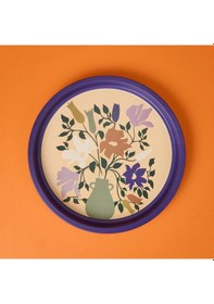 Resim Sarkapp Çiçekli Tepsi - Mor - 35 Cm Çok Renkli 