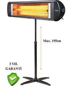 Resim Luxell Ecoray Kumtel Ufo Infrared 2300W Elektrikli Isıtıcı Soba Ayarlanır Termostat Ayaklı 3 Yıl Garanti 