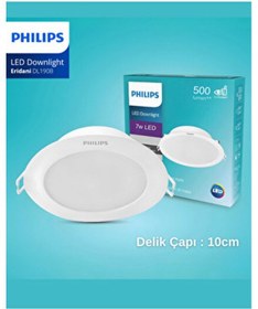 Resim Philips Eridani Dl190b 7w 100mm Delik Çapı 3000k Sarı Işık 500lümen Spot Beyaz 