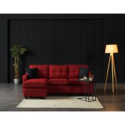 Resim Meşe Home Plus Kılıflı Torba Yaylı Keten Kumaş Fonksiyonel Çift Yönlü Köşe Takımı Kırmızı 