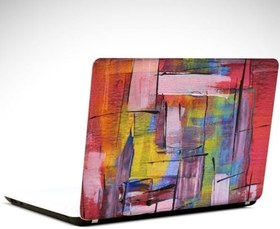 Resim Pembe Mor Siyah Çizgiler Soyut Laptop Sticker 10 İnch (25X19CM) 