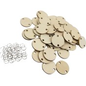 Resim Bawei 50X Ahşap Yonga Dilim 50 Pcs Montaj Kancası Dıy Craft Scrapbooking Semelleme (Yurt Dışından) 